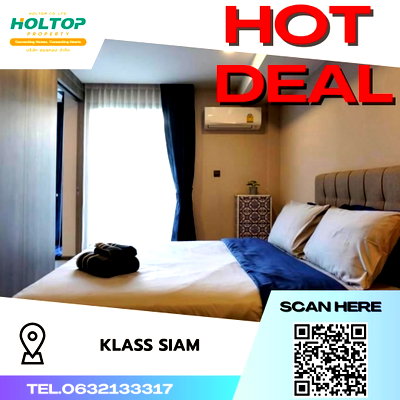 Condos for rent : #S1155 For rent Klass Siam  Class Siam Room type 1 bedroom 1 bathroom 3rd floor, size 45 sq m