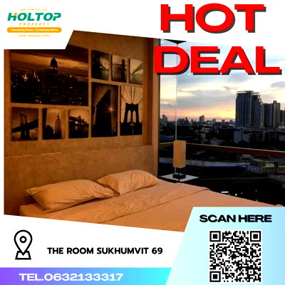 Condos for rent :  #R1166 For rent The Room Sukhumvit 69   Room type 1 bedroom 1 bathroom Room size 45 sq.m.  11th floor