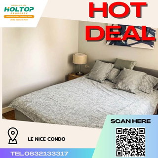 รูปภาพ #R1164 ให้เช่า LE NICE CONDO  เลอนีซ เอกมัย รูปแบบห้อง 1 ห้องนอน 1 ห้องน้ำ ขนาดห้อง 37 ตร.ม  ชั้น 7