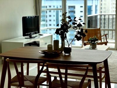 คอนโดให้เช่า : LTH11296-Fullerton Sukhumvit FOR RENT Size 95.98 sqm. 2 bed 2 bath BTS Ekkamai Station ONLY 78K/Month