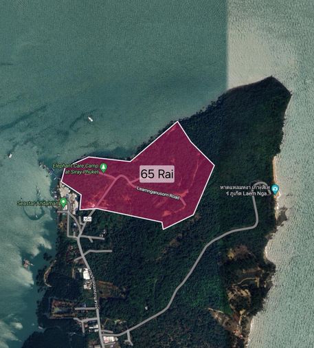 Land for sale, 65 rai, Laem Nganusorn Road, Ratsada Subdistrict, Mueang Phuket District, Phuket Province