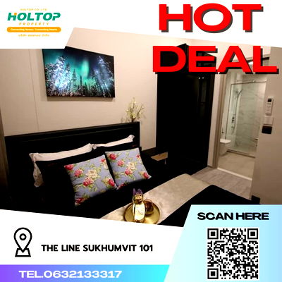 คอนโดให้เช่า : #R1482 ให้เช่า THE LINE Sukhumvit 101   เดอะไลน์ สุขุมวิท 101 รูปแบบห้อง 1 ห้องนอน 1 ห้องน้ำ  ขนาดห้อง 27 ตรม. ชั้น 34 วิวแม่น้ำ