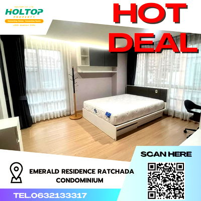 คอนโดให้เช่า : #R1485 ให้เช่า Emerald Residence Ratchada Condominium   เอมเมอรัลด์ เรสซิเดนท์ รัชดา คอนโดมิเนียม รูปแบบห้อง 1 ห้องนอน 1 ห้องน้ำ  ขนาดห้อง 38 ตรม.