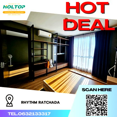 Condos for rent : #R1570 For rent RHYTHM Ratchada   Room type 1 bedroom 1 bathroom  Room size 46.46 sq m. 5th floor, Building A