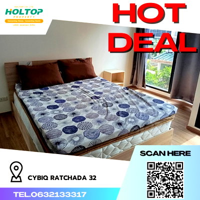 Condos for rent : #R1568 For rent Cybiq Ratchada 32   Room type 1 bedroom 1 bathroom  Room size 24.93 sq m. 2nd floor