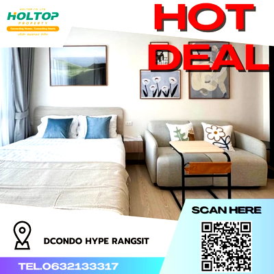 Condos for rent Thammasat University, Rangsit Campus : #R1592  For rent       dcondo Hype Rangsit 