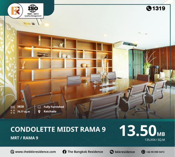Luxury condo - condolette midst rama 9, near mrt rama 9