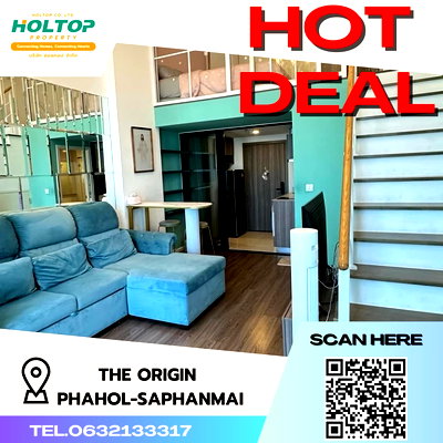 Condos for rent Don Mueang Airport : #S1651 For rent The Origin Phahol-Saphanmai  The Origin Phahol-Saphanmai Duplex room type 1 bedroom 1 bathroom 14th floor, size 41 sq m