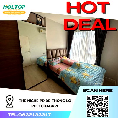 Condos for rent : #R1667 For rent The Niche Pride Thong Lo-Phetchaburi  Room type 1 bedroom 1 bathroom Room size 32 sq m. 11th floor
