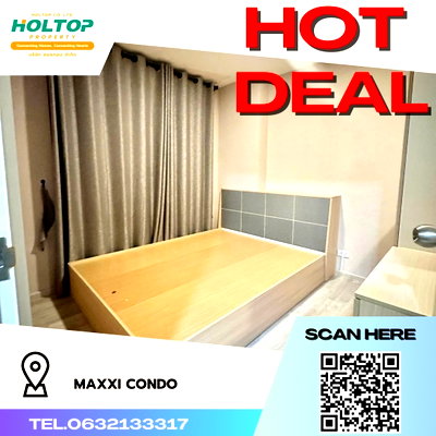 คอนโดให้เช่า : #R1673 ให้เช่า Maxxi Condo   แมกซ์ซี่ คอนโด (รัชโยธิน-พหล34) รูปแบบห้อง 2 ห้องนอน 1 ห้องน้ำ  ขนาดห้อง 34 ตรม. ชั้น 8