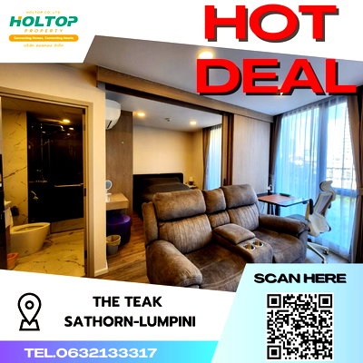 Condos for rent : #S1682 For rent The TEAK Sathon-Lumphini  The Teak Sathon-Lumphini Room type 1 bedroom 1 bathroom Size 30 sq m