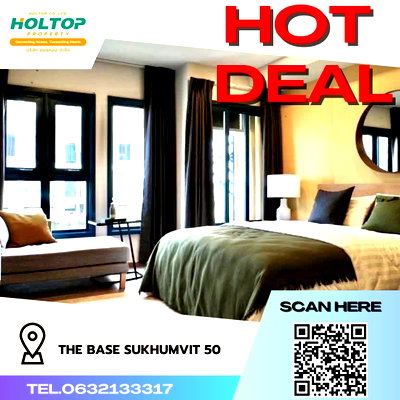 Condos for rent : #R1678 For rent THE BASE Sukhumvit 50  Room type Studio Room size 26 sq.m. 6th floor, Building A