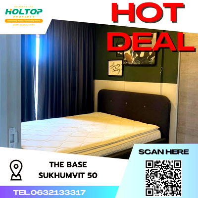 Condos for rent :  #S1705 For rent THE BASE Sukhumvit 50  The Base Sukhumvit 50 Room type 2 bedrooms, 2 bathrooms