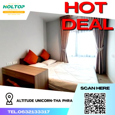 Condos for rent : #R1710 For rent Altitude Unicorn-Tha Phra  Room type 1 bedroom 1 bathroom Room size 26 sq m.