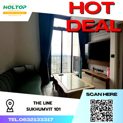 Condos for rent : #S1733 For rent THE LINE Sukhumvit 101  The Line Sukhumvit 101 Duplex room type 1 bedroom 1 bathroom 35th floor, size 43 sq m