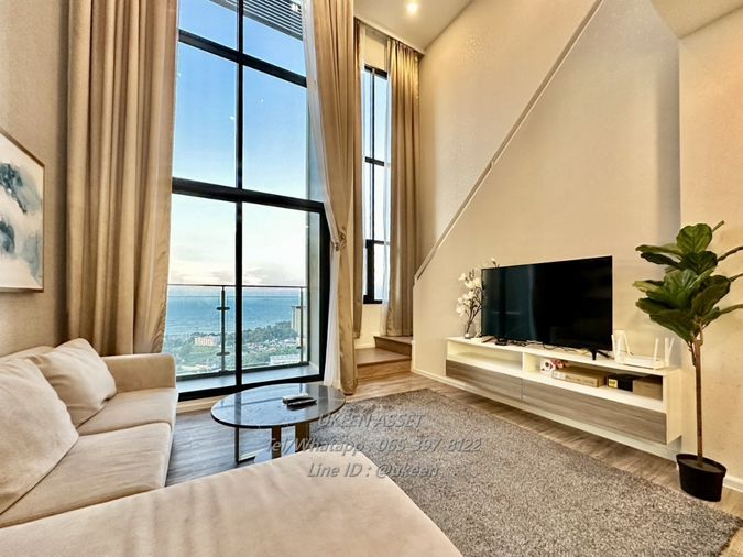 UK01-139 Condo for rent: Knightsbridge The Ocean Sriracha : Duplex 3 bedroom, size 102 sq m.| Rent only 50,000 baht/month (1 year contract)