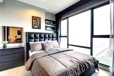 Condos for rent : P567 Condo for rent Rhythm Asoke 1, corner room, 2 bedrooms, near MRT Rama 9, beautiful room, fully furnished, ready to move in