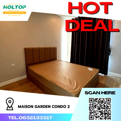 Condos for rent : #R1756 For rent Maison Garden Condo 2  Room type 1 bedroom 1 bathroom Room size 50 sq m. 4th floor