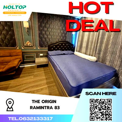 Condos for rent : #S1763 For rent THE ORIGIN Ramintra 83 Station  The Origin Ramintra 83 Station Studio room type 8th floor, size 26.5 sq m
