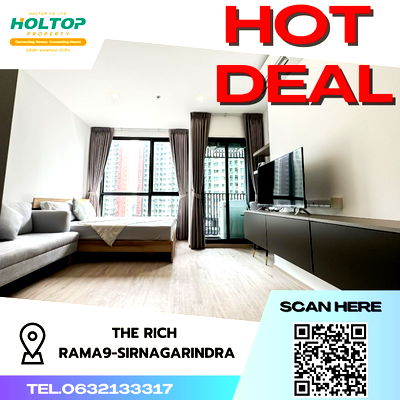 Condos for rent : #S1769 For rent The Rich Rama 9 - Srinagarindra  The Rich Rama 9-Srinakarin Studio room type 10th floor, size 25.04 sq m