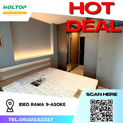 Condos for rent : #S1756 For rent IDEO Rama 9 - Asoke  IDEO Rama 9 - Asoke Room type 1 bedroom 1 bathroom 9th floor, size 34.27 sq m