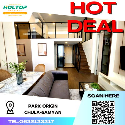 Condos for rent :  #S1755 For rent Park Origin Chula-Sam Yan  Park Origin Chula-Sam Yan Duplex room type 2 bedrooms, 2 bathrooms Size 64 sq m