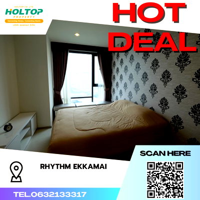 Condos for rent : #S1764 For rent Rhythm Ekkamai  Rhythm Ekkamai Room type 1 bedroom 1 bathroom 17th floor, size 45 sq m