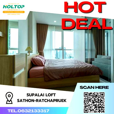 Condos for rent : #S1760 For rent Supalai Loft Sathon-Ratchaphruek   Supalai Loft Sathon-Ratchaphruek Room type 1 bedroom 1 bathroom  28th floor, size 35 sq m 
