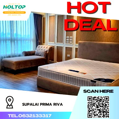 Condos for rent : #R1762 For rent Supalai Prima Riva  Room type Studio Room size 65 sq.m. 34th floor