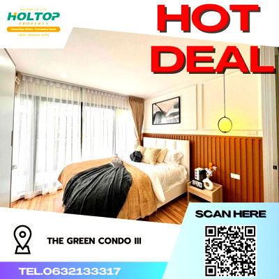Condos for rent : #R1800 For rent The Green Condo III   The Green 3 (Sukhumvit 101) Room type 1 bedroom 1 bathroom 1 kitchen Room size 39.93 sq m. 2nd floor