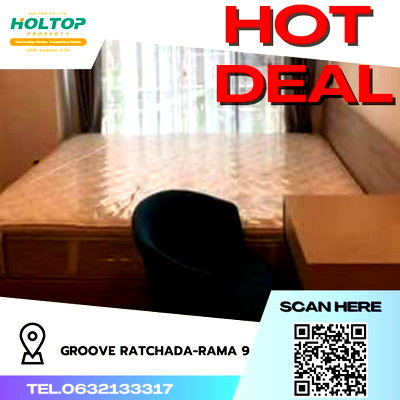 Condos for rent : #R1771 For rent Groove Ratchada-Rama 9   Room type 1 bedroom 1 bathroom  Room size 24 sq m. 2nd floor