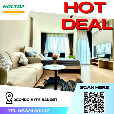 Condos for rent : #R1796 For rent dcondo Hype Rangsit  Room type Studio Room size 27 sq.m. 7th floor