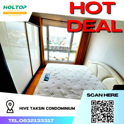 Condos for rent : #R1805 For rent Hive Taksin Condominium   Room type Studio Room size 30 sq.m. 16th floor
