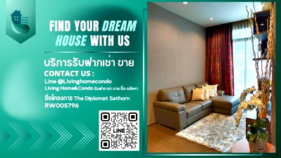 คอนโดให้เช่า : For Rent The Diplomat Sathorn คอนโดหรู ห้องตกแต่งสวย เฟอร์นิเจอร์ครบ LH-RW5796