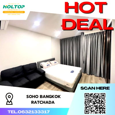 Condos for rent : #S1879 For rent SOHO Bangkok Ratchada   Soho Bangkok Ratchada Studio room type  5th floor, size 26 sq m 