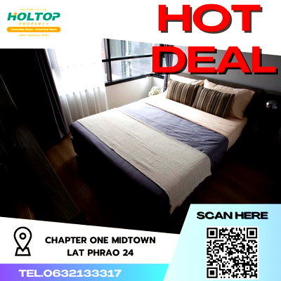 Condos for rent : #R1916 For rent Chapter One Midtown Lat Phrao 24   Room type 1 bedroom 1 bathroom  Room size 39 sq m. 6th floor