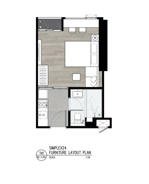 1 Bedroom floor plan