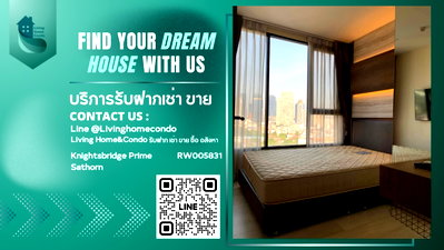 คอนโดให้เช่า : For rent Knightsbridge Prime Sathorn ห้องมุม 2 นอน แต่งสวย พร้อมอยู่ LH-RW005831