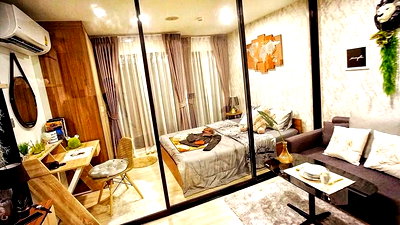Condos for rent : P631 Condo for rent Kave Condo, near Bangkok University, beautifully decorated room, fully furnished, has washing machine, special price