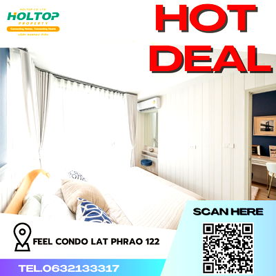 เช่าคอนโด MRT ลาดพร้าว 101 : #R2244 ให้เช่า Feel Condo Lat Phrao 122