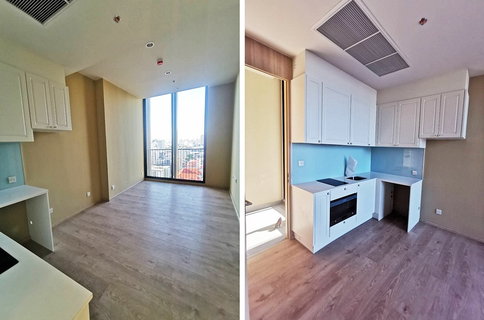 Call : 097-926-4469 Condo Noble BE19 @BTS Asoke 52.07 sq.m 2 Beds 2 Baths 19th floor With private garden