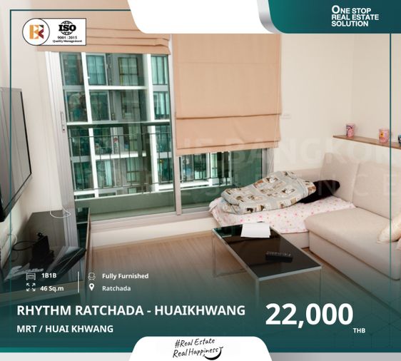 RHYTHM Ratchada-Huaikhwang คอนโดพร้อมอยู่ ใกล้ MRT ห้วยขวาง