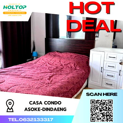 คอนโดให้เช่า : #S2418 ให้เช่า Casa Condo Asoke-Dindaeng