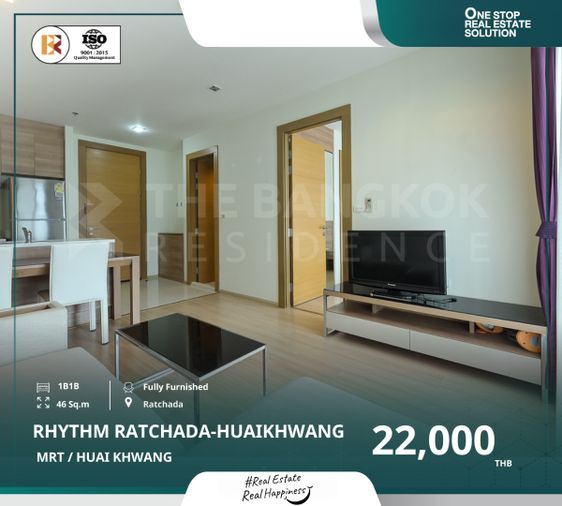 RHYTHM Ratchada-Huaikhwang  ห้องสวย เฟอร์ครบ ใกล้ MRT ห้วยขวาง