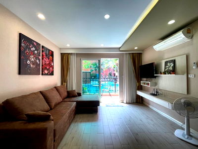 เช่าคอนโด ถนนจอมเทียนสาย 2 : ให้ เช่า เซเวน ซีส์ รีสอร์ท จอมเทียน คอนโด ใกล้หาด นาจอมเทียน เดินลงสระได้จากห้อง