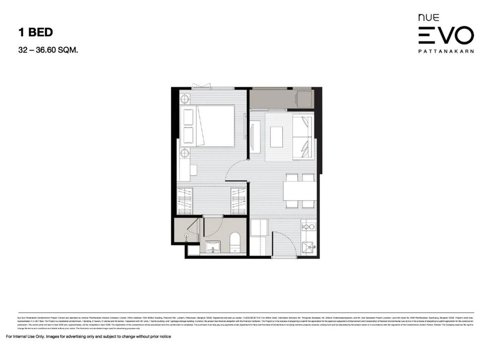 1 Bedroom floor plan