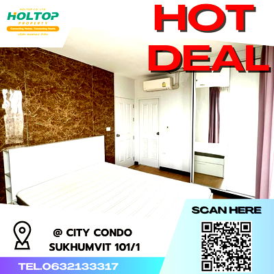 Condos for rent Udomsuk Walk : #S2604 For Rent @ City Condo Sukhumvit 101/1