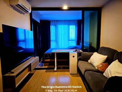 ขายคอนโด : ✨ขาย✨ห้องมุม Walk-in Closet ชั้น 7 อาคาร F ✨26.7 SQ.M✨CONDO ดิ ออริจิ้น รามอินทรา 𝟴𝟯 สเตชั่น