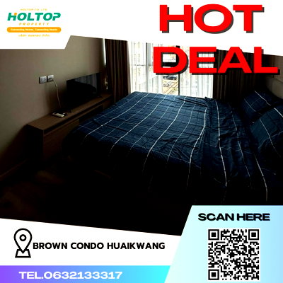 คอนโดให้เช่า : #R2865 ให้เช่า Brown Condo HuaiKwang