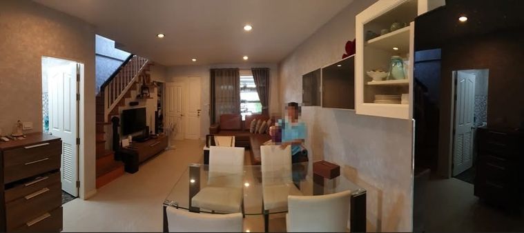 4-bed townhouse for rent, 160 sqm, 23 sq wah, Town Plus Rama 9